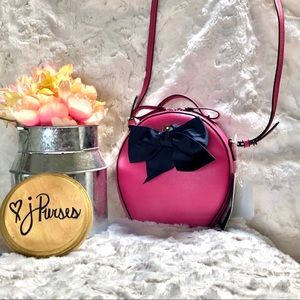 London Fog Fuchsia Round Crossbody with Bow
